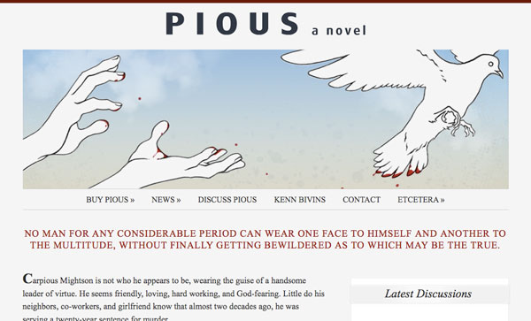 Pious, a website by Kenn Bivins